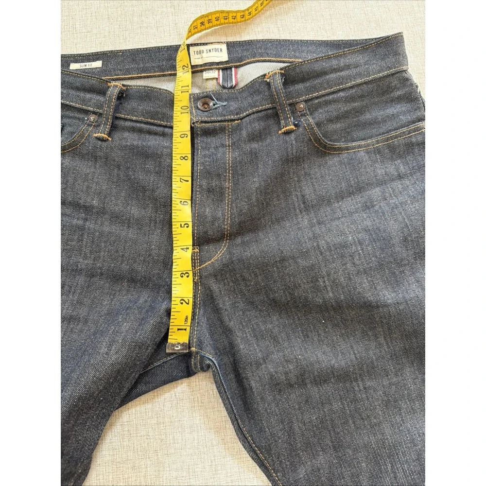 Todd Snyder Selvedge Jeans 34X32 American Denim Button Fly Slim Fit Dark Wash